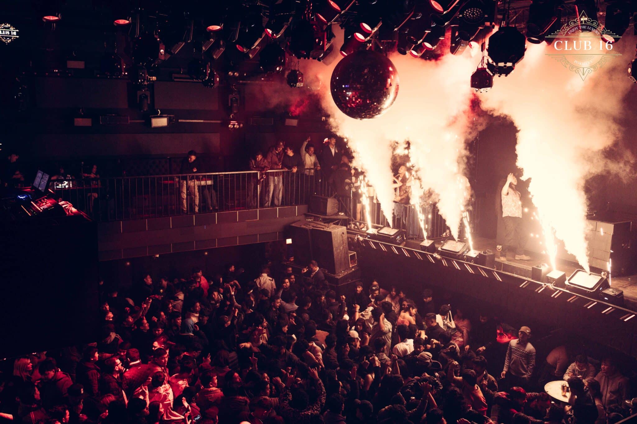 Club 16 DJ booth lights