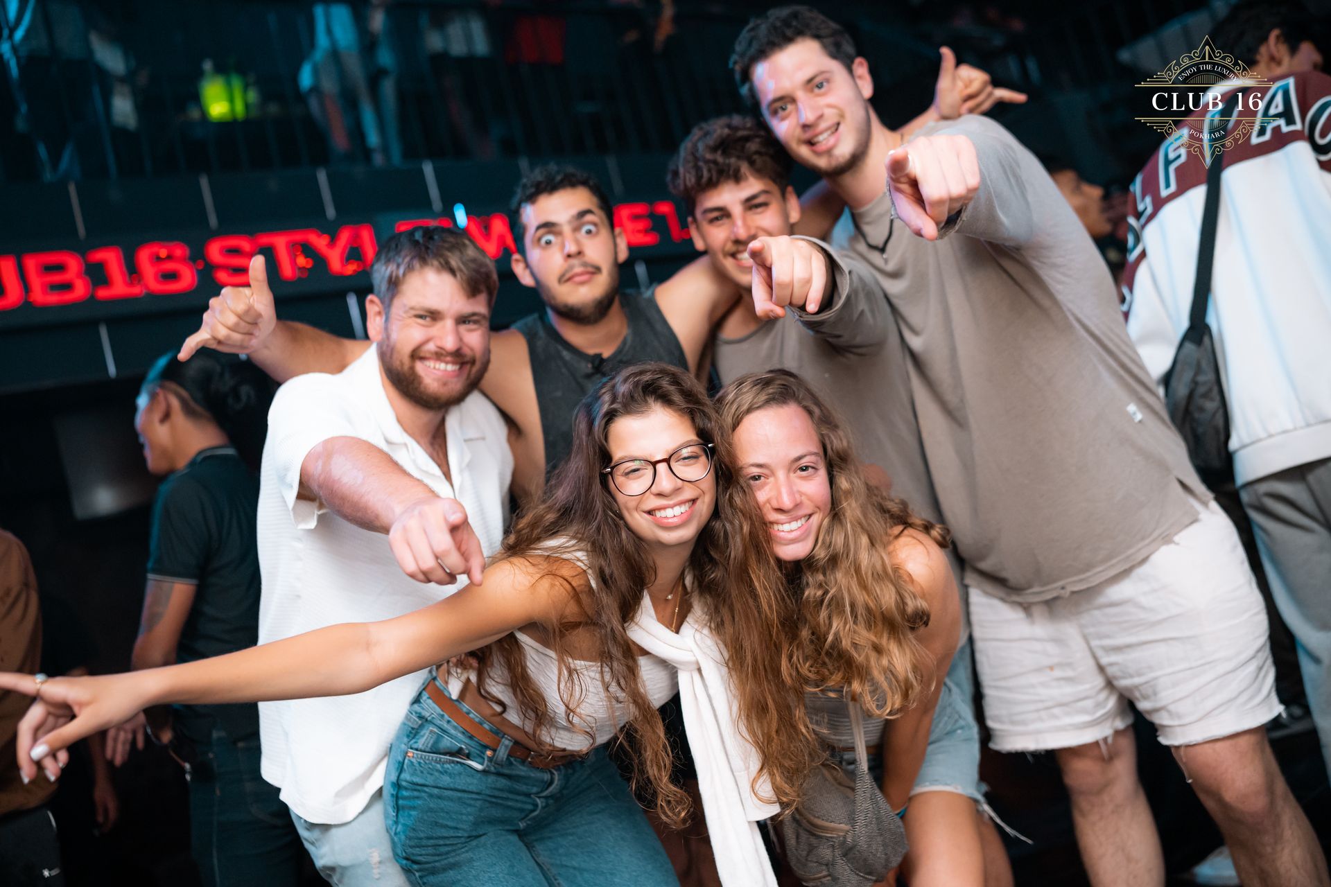 Friends group photo at Club 16