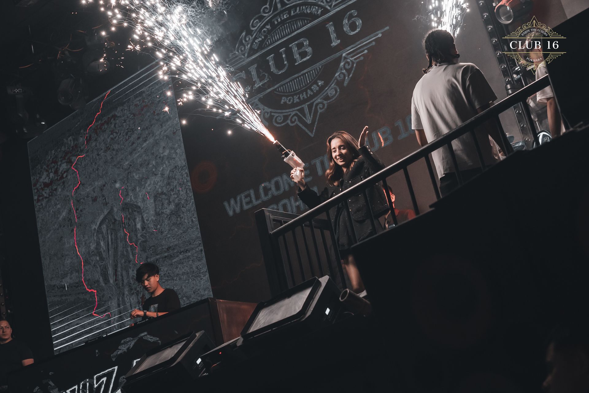 Sparkler girl welcome