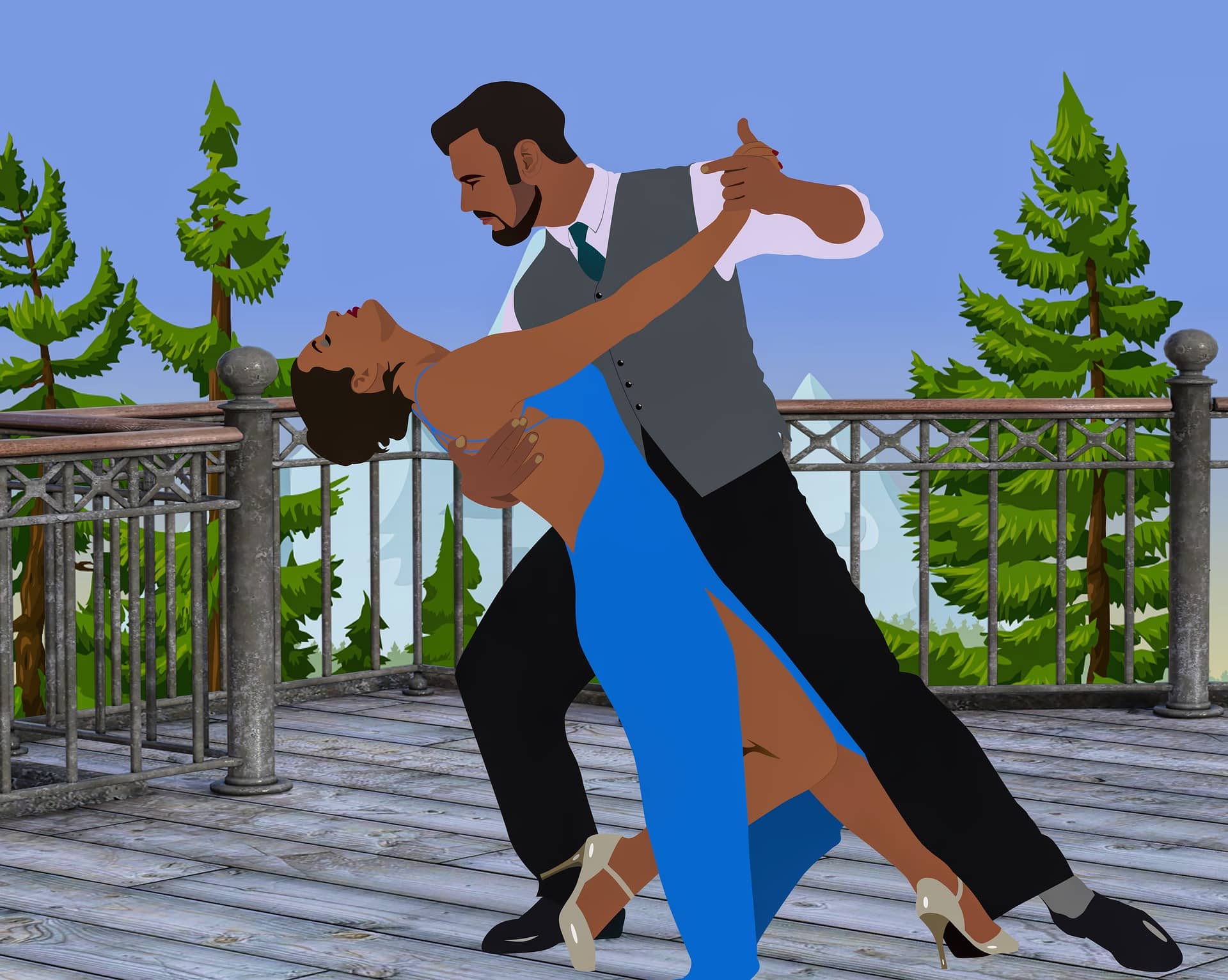 couple dancing with salsa shoes on