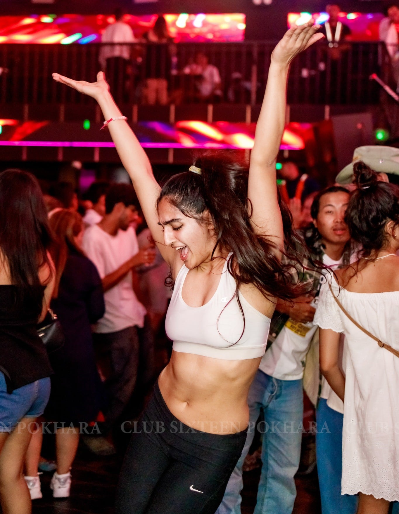 girl enjoying in nepal nightclub